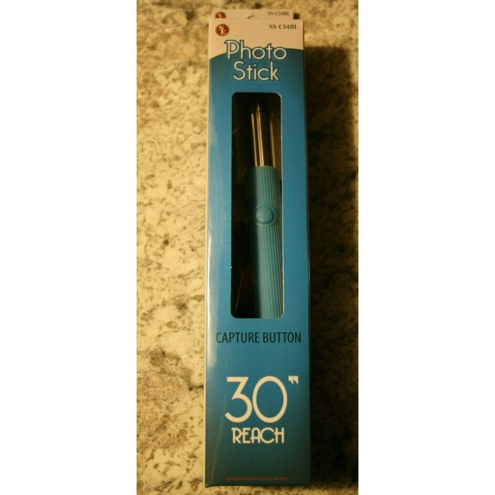 SE 30" REACH PHOTO STICK WITH CAPTURE BUTTON NEW IN BOX SS-C34BL BLUE